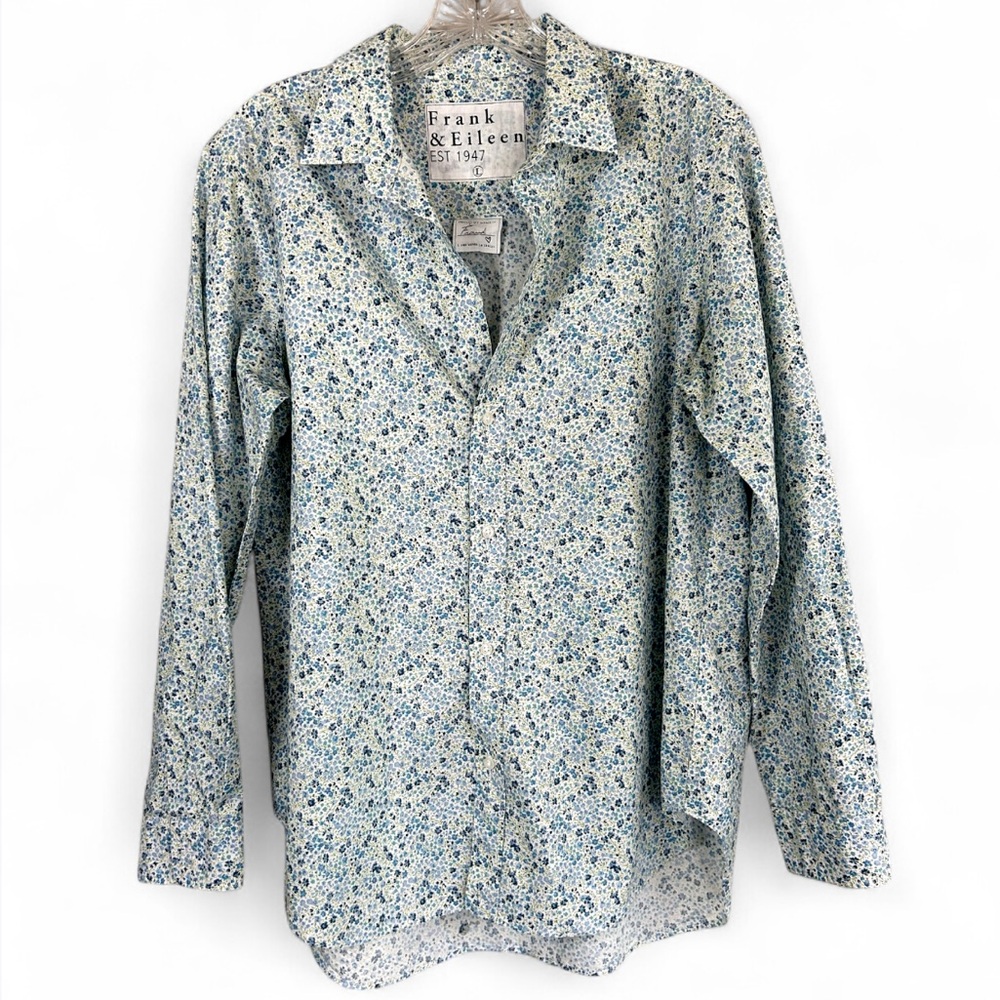 FRANK & EILEEN Style Frank Button Down Shirt Ditsy Floral Classic Office | Sz L